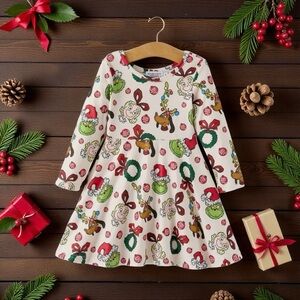 Grinch Festive Kids Christmas Dress